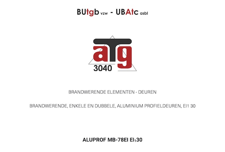 Vernieuwde ATG Benor-certificaten voor brandwerende profielen van Aluprof Belgium